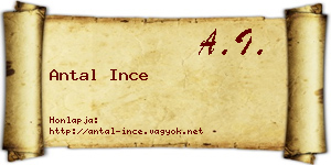 Antal Ince névjegykártya
